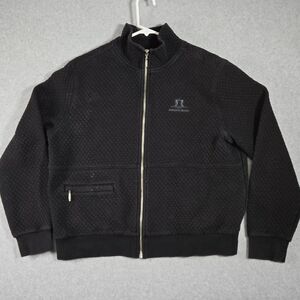 Straight Down Sweater Full Zip Large Waffle Knit Size Large